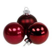 Prodotto Palline di Natale in vetro Ø4cm Mix Bordeaux 24 pz