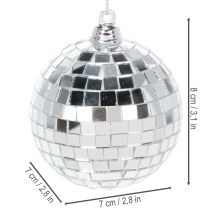Prodotto Decorazione natalizia a forma di pallina, sfera a specchio da appendere, 7 cm, 6 pezzi