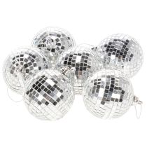 Prodotto Decorazione natalizia a forma di pallina, sfera a specchio da appendere, 7 cm, 6 pezzi