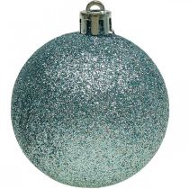 Prodotto Palline di Natale plastica mix azzurro Ø6cm 10 pz
