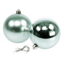Prodotto Palline di Natale infrangibili verde chiaro assortite Ø10cm 4 pz