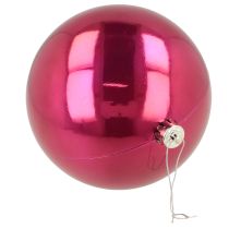Prodotto Palla di Natale in plastica grande per albero di Natale rosa Ø14cm