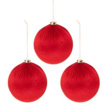 Prodotto Grande pallina di Natale rossa da appendere, 15 cm, 3 pezzi