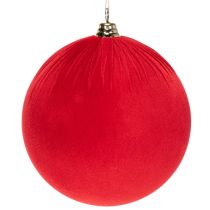 Prodotto Palline natalizie in velluto rosso, grandi sfere decorative da appendere, 25 cm, 2 pezzi