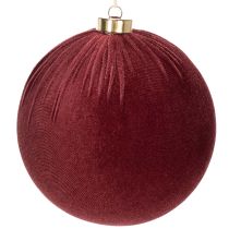 Prodotto Palline di Natale, effetto velluto rosso, da appendere, 15 cm, 3 pezzi