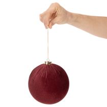 Prodotto Palline di Natale, effetto velluto rosso, da appendere, 15 cm, 3 pezzi