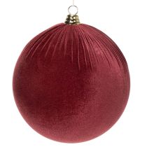 Prodotto Grande ornamento natalizio in velluto rosso da appendere all'albero di Natale, 25 cm, 2 pezzi