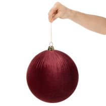 Prodotto Grande ornamento natalizio in velluto rosso da appendere all'albero di Natale, 25 cm, 2 pezzi