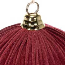 Prodotto Grande ornamento natalizio in velluto rosso da appendere all'albero di Natale, 25 cm, 2 pezzi