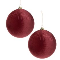 Prodotto Grande ornamento natalizio in velluto rosso da appendere all'albero di Natale, 25 cm, 2 pezzi