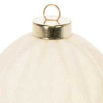 Prodotto Palline natalizie decorative bianche, con texture miste, 8 cm, 12 pezzi