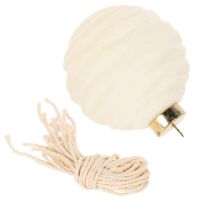 Prodotto Palline natalizie decorative bianche, con texture miste, 8 cm, 12 pezzi