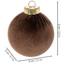 Prodotto Palline di Natale effetto velluto, mix di colori caldi, 8 cm, 12 pezzi