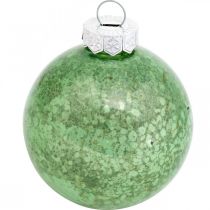 Prodotto Palla di Natale, decorazione per albero di Natale, palla di vetro verde marmorizzato H6,5cm Ø6cm vero vetro 24 pz