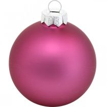 Prodotto Mini palline dell&#39;albero, mix di palline di Natale, ciondolo albero di Natale viola H4.5cm Ø4cm vero vetro 24 pezzi
