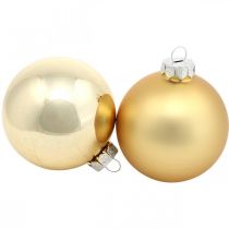 Palla dell&#39;albero, decorazioni per l&#39;albero di Natale, palla di Natale dorata H8.5cm Ø7.5cm vero vetro 12 pezzi