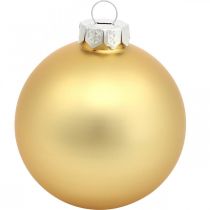 Prodotto Palla dell'albero, decorazioni per l'albero di Natale, palla di Natale dorata H8.5cm Ø7.5cm vero vetro 12 pezzi