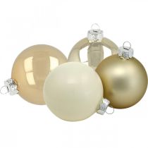 Prodotto Palline per albero di Natale, decorazioni per l&#39;albero, palline di vetro bianco / madreperla H8.5cm Ø7.5cm vero vetro 12pz