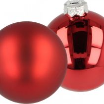 Palla dell&#39;albero di Natale, decorazioni per l&#39;albero, palla di Natale rossa H8.5cm Ø7.5cm vero vetro 12 pezzi