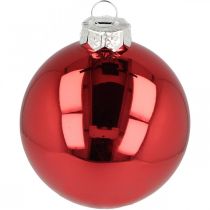 Prodotto Palla dell'albero di Natale, decorazioni per l'albero, palla di Natale rossa H8.5cm Ø7.5cm vero vetro 12 pezzi