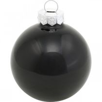 Prodotto Palle per albero di Natale, pendenti per alberi, palline di vetro nere H6,5 cm Ø6 cm vero vetro 24 pz