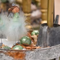 Prodotto Palla di Natale, decorazione per albero di Natale, palla di vetro verde marmorizzato H6,5cm Ø6cm vero vetro 24 pz
