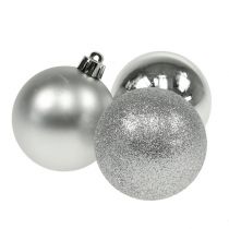 Prodotto Palla di Natale plastica argento 6cm 10pz