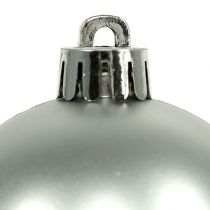 Palla di Natale plastica Ø6cm argento mix 12 pezzi