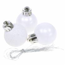 Prodotto Decorazione per albero di Natale Palla di Natale bianca 3 cm 14 pezzi