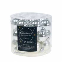 Prodotto Mini palline di Natale argento assortite Ø2,5cm 22 pezzi