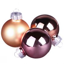 Prodotto Palline di Natale mix di albicocche palline per albero di vetro Ø4cm 24 pz