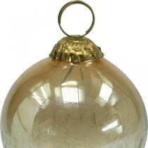 Palle di Natale Palline per albero di Natale in vetro trasparenti, marroni Ø8cm 4pz