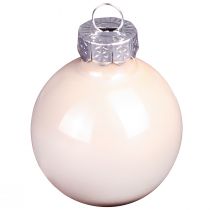 Prodotto Palline di Natale in vetro, mini bacche beige rosa, Ø3cm, 22 pezzi