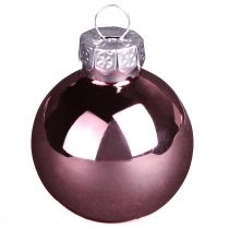 Prodotto Palline di Natale in vetro rosa albicocca mix mini Ø3cm 22 pz
