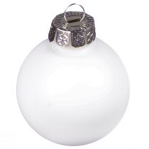 Prodotto Palle di Natale in vetro smalto bianco opaco Ø4cm 24 pz