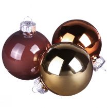 Prodotto Palline di Natale palline di vetro mix marrone oro Ø7,5 cm 12 pz