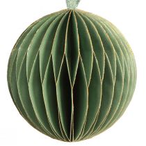 Prodotto Palline di Natale palline di carta a nido d&#39;ape verde oro Ø7cm 4 pz