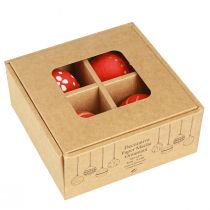 Prodotto Palline di Natale rosse da appendere in cartapesta, 5,5 cm, set da 4