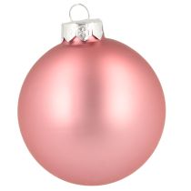Prodotto Palline di Natale in vetro rosa grigio Ø7,5cm 14 pezzi