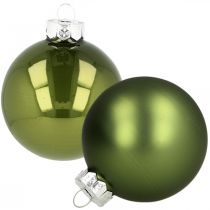 Palline di Natale in vetro mix verde Ø6cm 24pz
