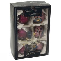 Prodotto Palle di Natale in vetro viola Palle per albero di Natale fiore Ø8cm 6pz