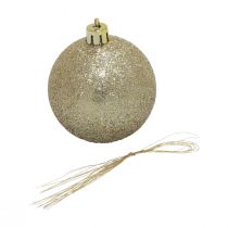 Prodotto Palline di Natale plastica champagne glitter opache Ø6cm 10 pz