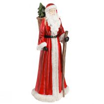 Prodotto Figura di Babbo Natale con cesto rosso bianco verde oro H36cm