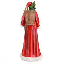 Prodotto Figura di Babbo Natale con cesto rosso bianco verde oro H36cm