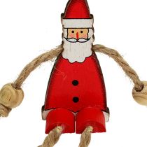 Prodotto Figura di Babbo Natale seduto 6,5 cm rosso 12 pezzi