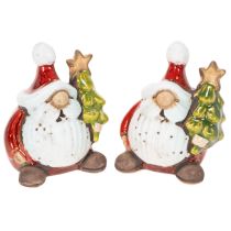 Prodotto Statuetta di Babbo Natale con decorazione per albero di Natale, 7 cm, 2 pezzi