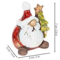 Prodotto Statuetta di Babbo Natale con decorazione per albero di Natale, 7 cm, 2 pezzi