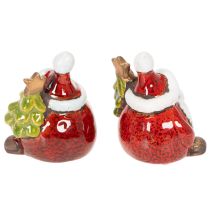 Prodotto Statuetta di Babbo Natale con decorazione per albero di Natale, 7 cm, 2 pezzi