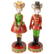 Prodotto Decorazioni natalizie a forma di topo 14,5 cm rosso-verde 2 pezzi