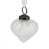 Decorazioni natalizie decorazione in vetro cipolla diamante trasparente Ø5,5 cm 9 pezzi